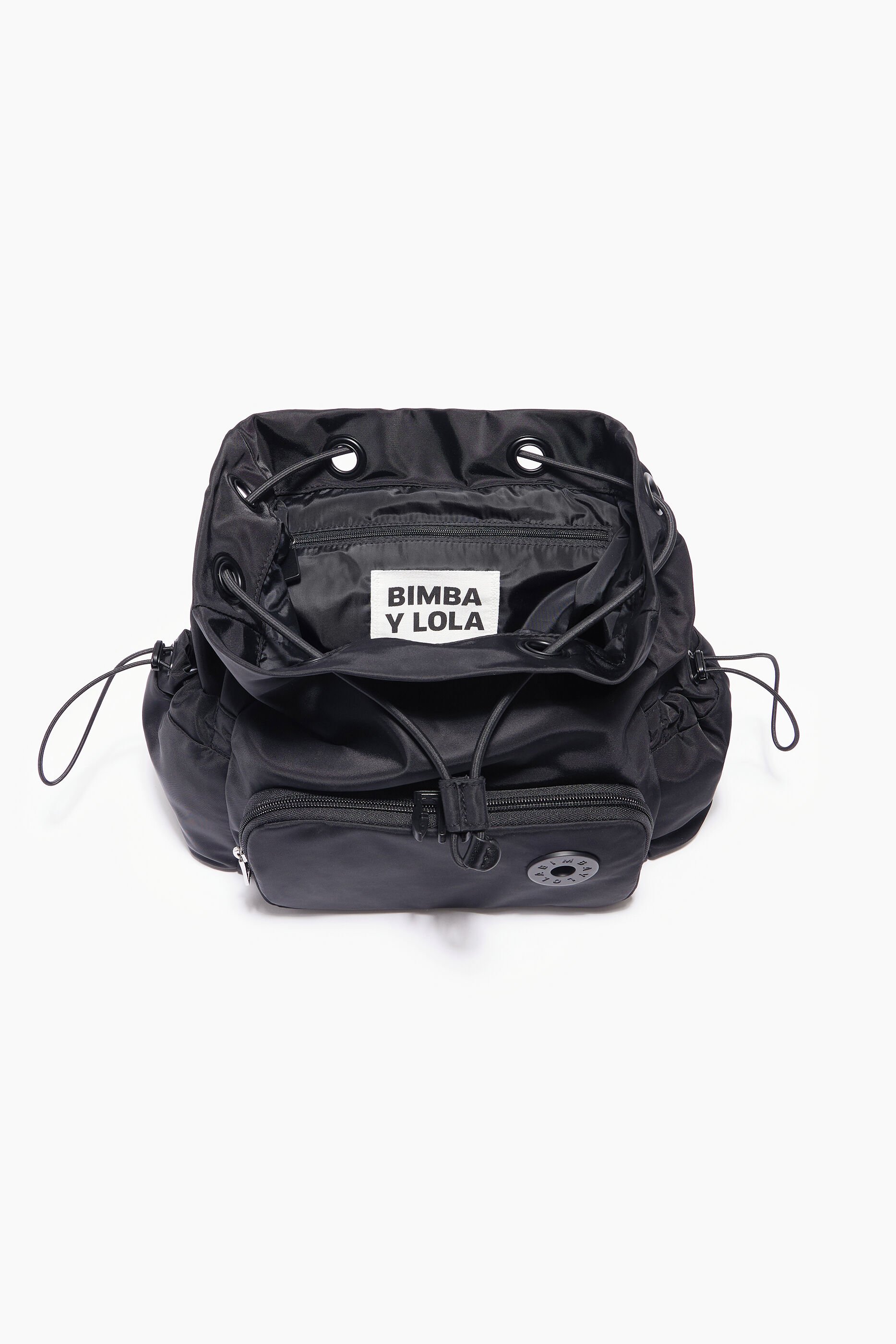 Mochila média de nylon preta