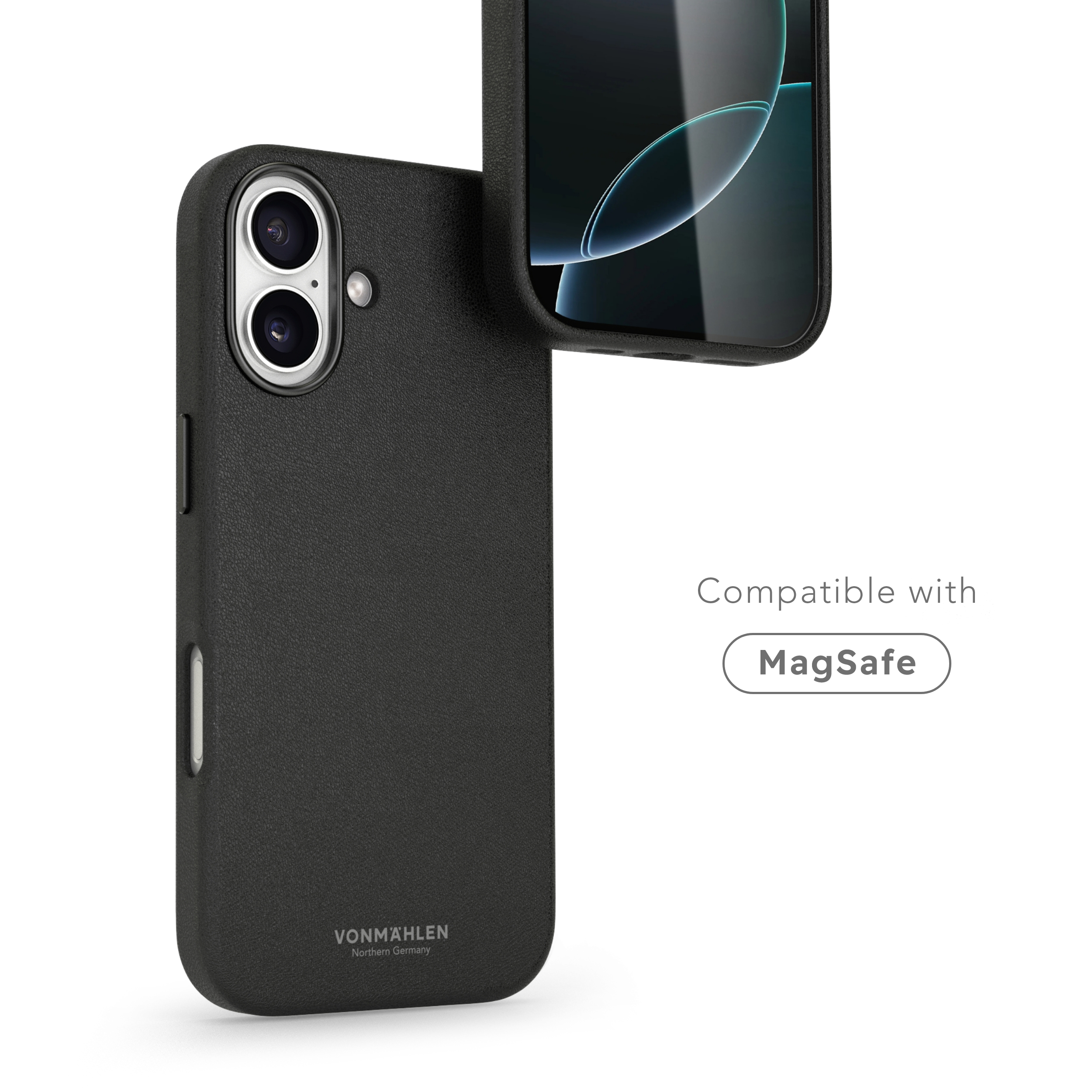 iPhone 17 MagSafe Schutzhülle Like Leather Case aus Recycelten Materialien (ELC00016) - Schwarz