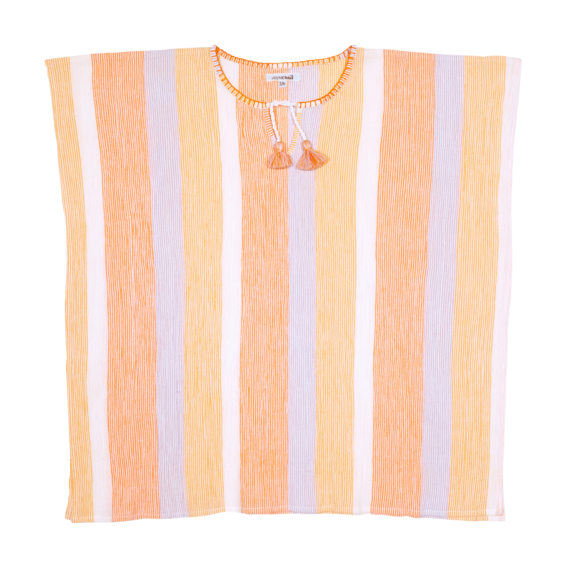ANGOA - Poncho en coton | Orange