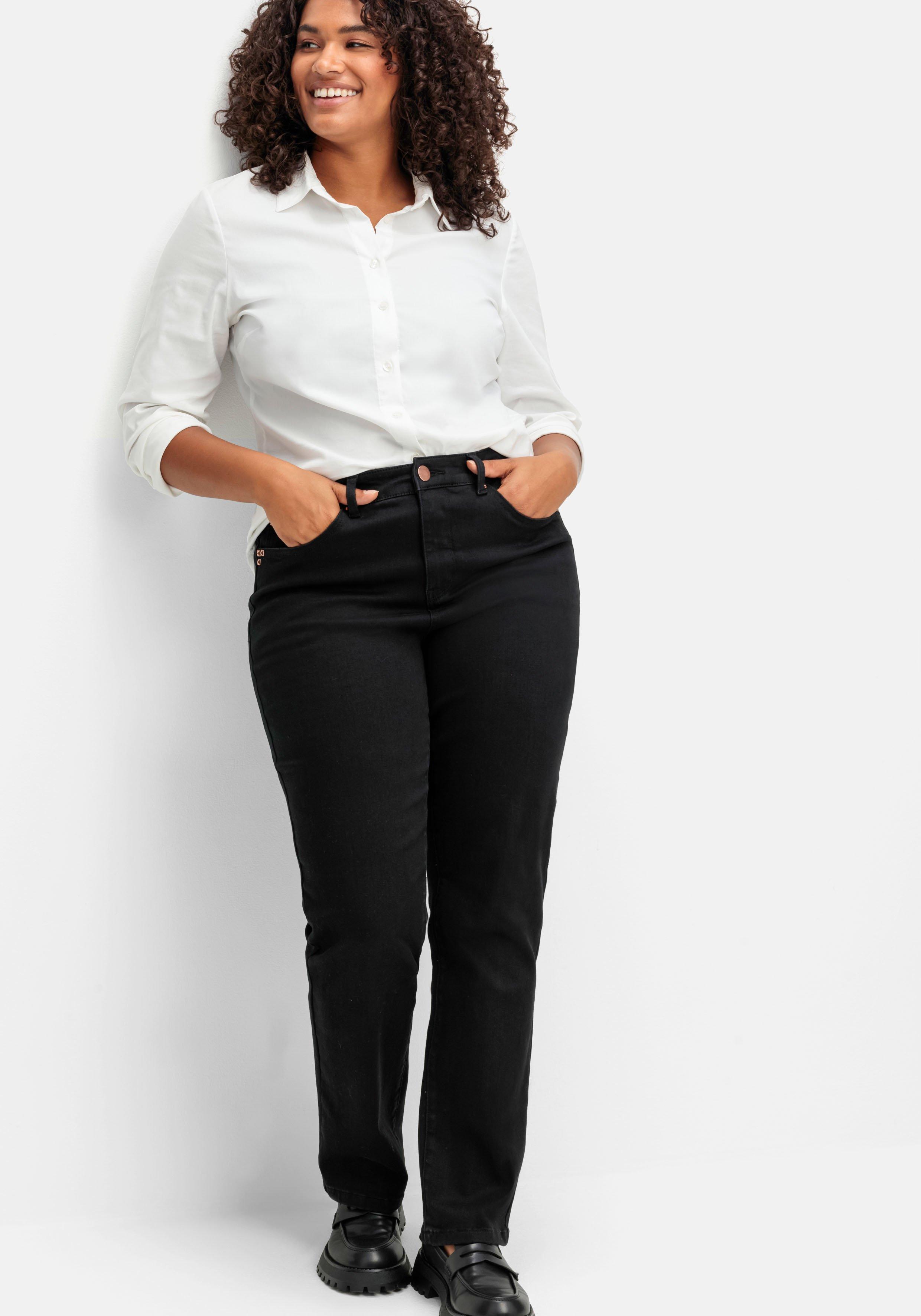 Gerade Stretch-Jeans mit Bodyforming-Effekt