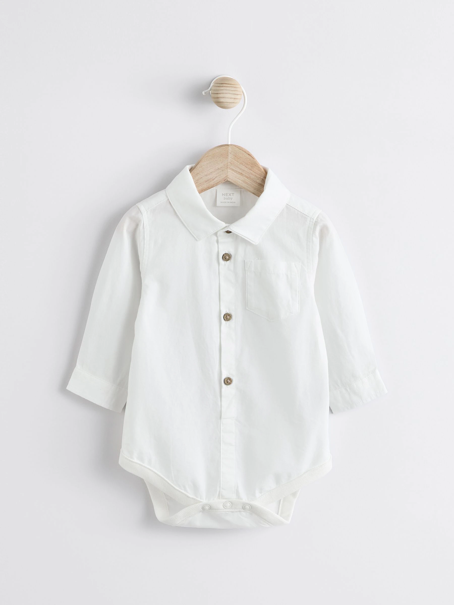 Grijs/wit - Geweven babyset van 100% katoenen bretelbroek en bodysuit (0mnd -3jr)