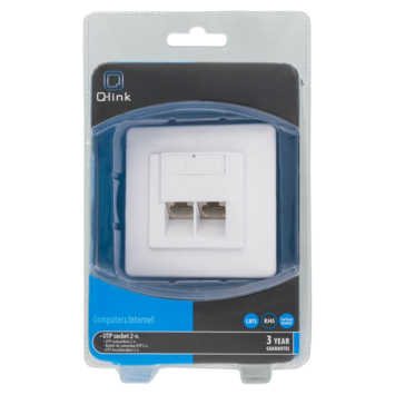 Q-Link UTP contactdoos inbouw dubbelvoudig 8 polig RJ45