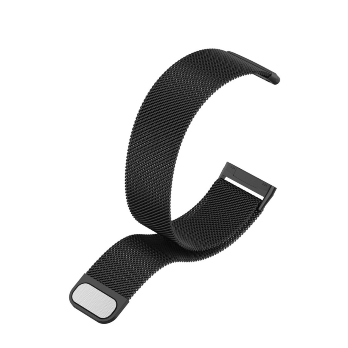 Fitbit Versa 4 / Sense 2 Edelstahl Armband Milanaise Magnetverschluss (Gelenkumfang: 150-230mm) - Schwarz
