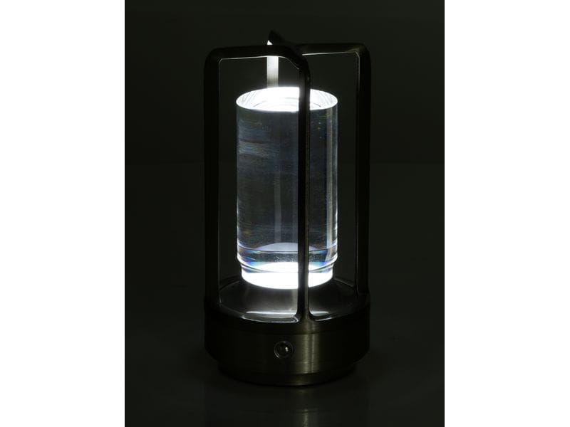COCON USB-Tischleuchte Laterne, Silber Portable LED-Leuchte