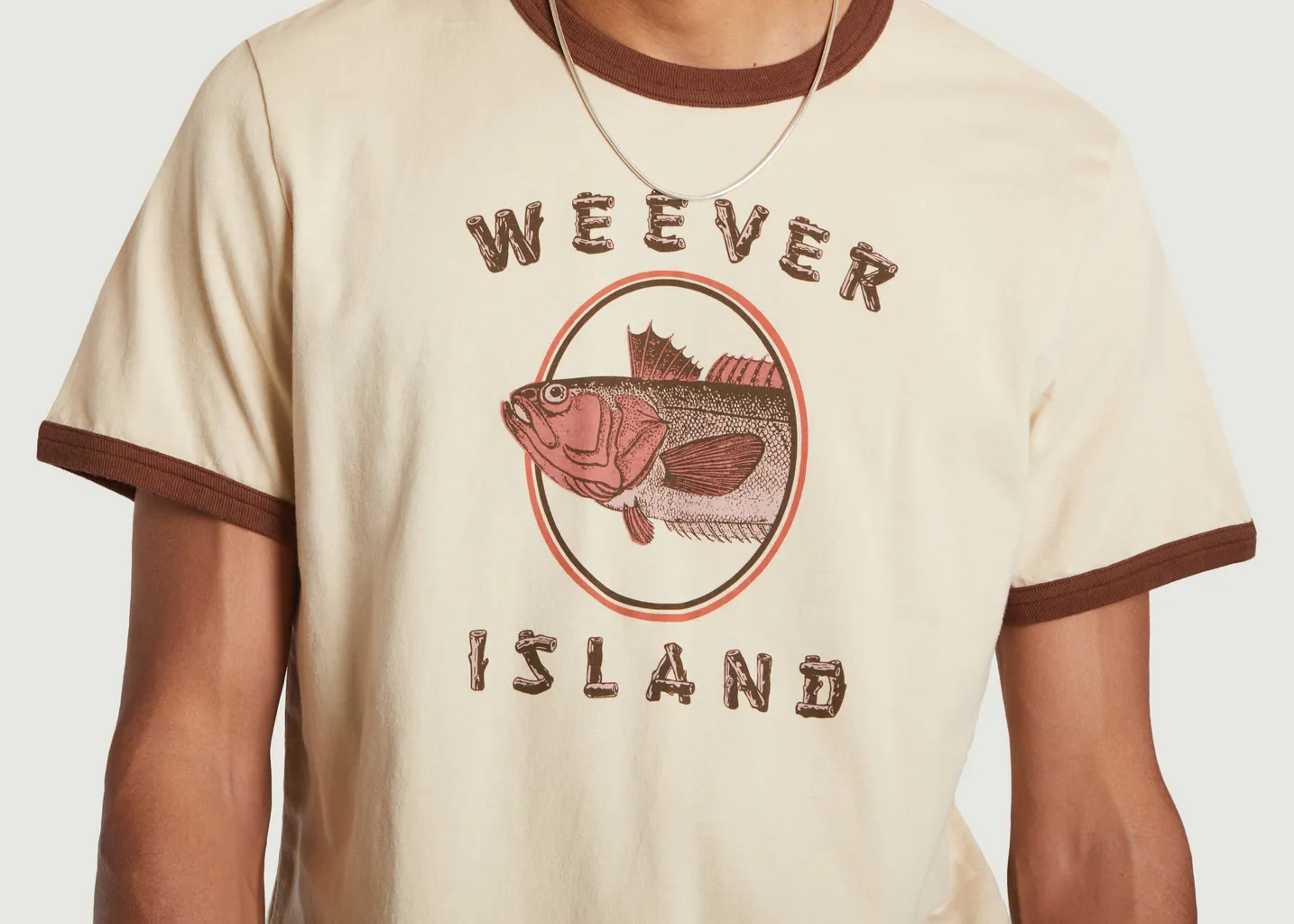 T-shirt imprimé en coton bio Roy Weever Island Nudie Jeans