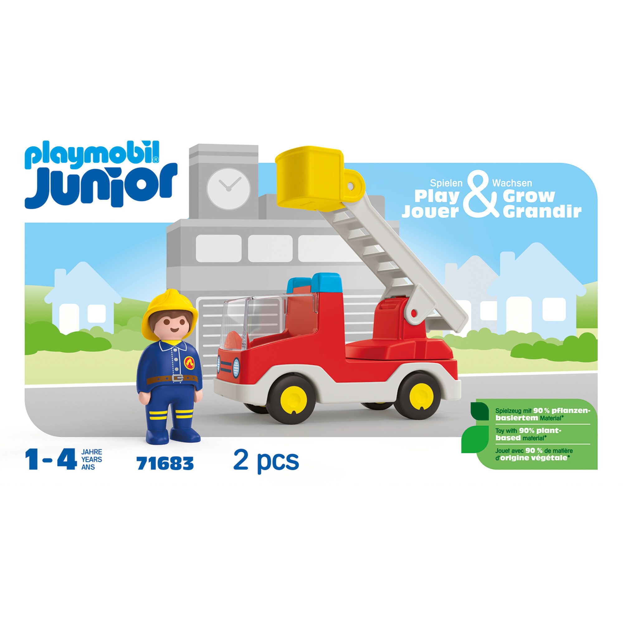 PLAYMOBIL Konstruktionsspielzeug Junior: Feuerwehrleiterfahrzeug