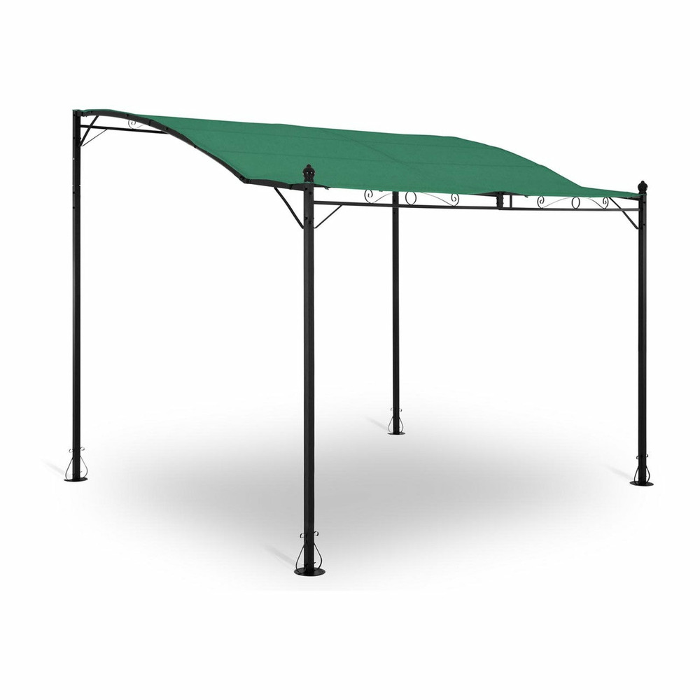 Pergola pavillon barnum tonnelle tente abri gazebo de jardin terrasse beige inclinée vert - 2,60 x 3 m