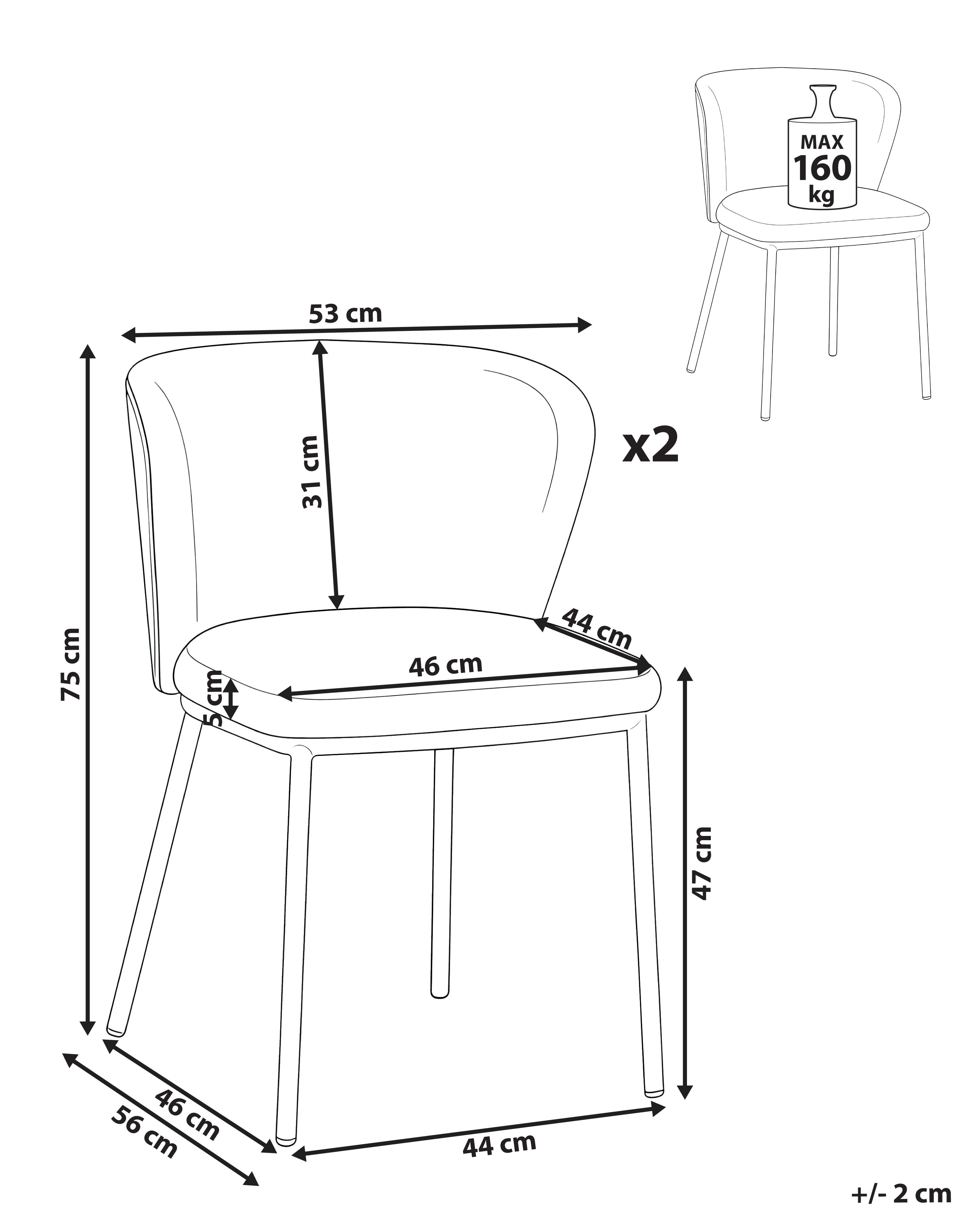 Set van 2 eetkamerstoelen HOSKIN Kunstleer Bruin