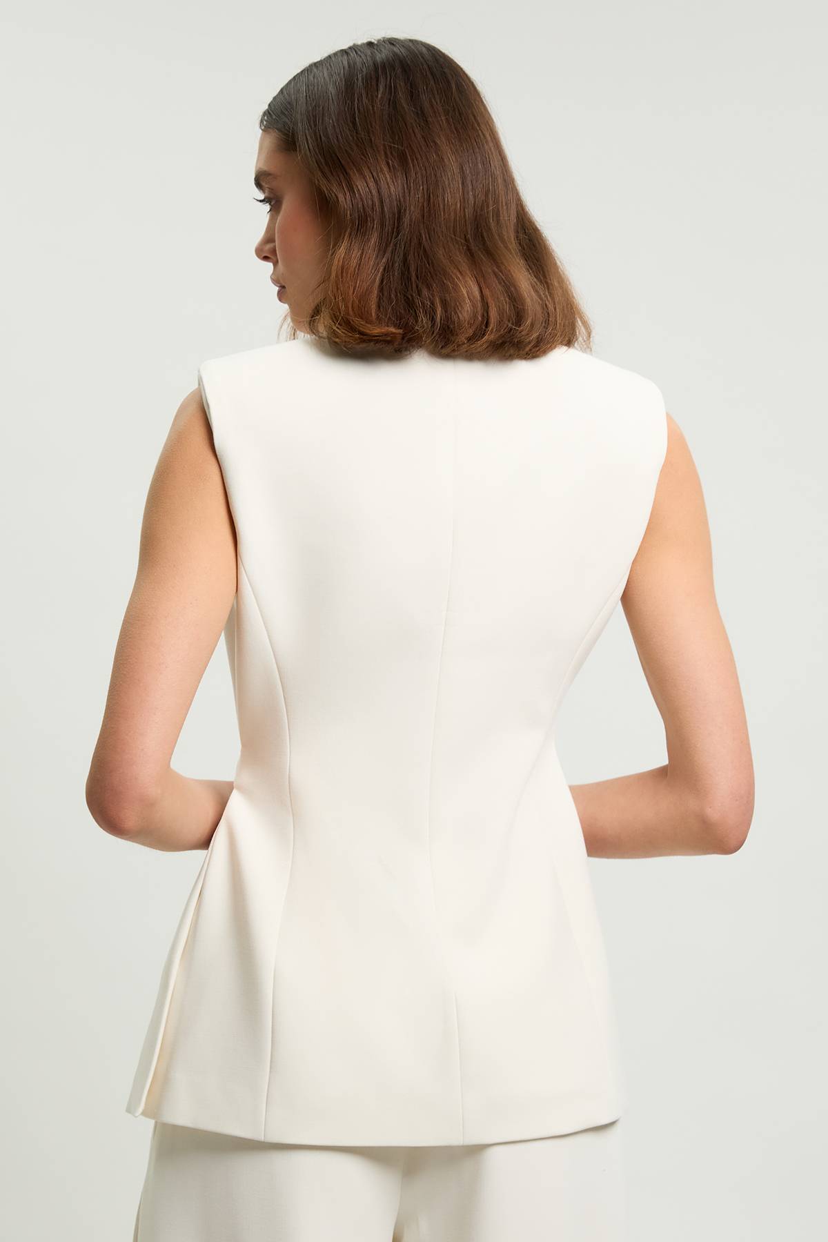 KarenMillen Gilet Ajusté En Tissu Stretch Compact Avec Lien À Nouer À La Taille