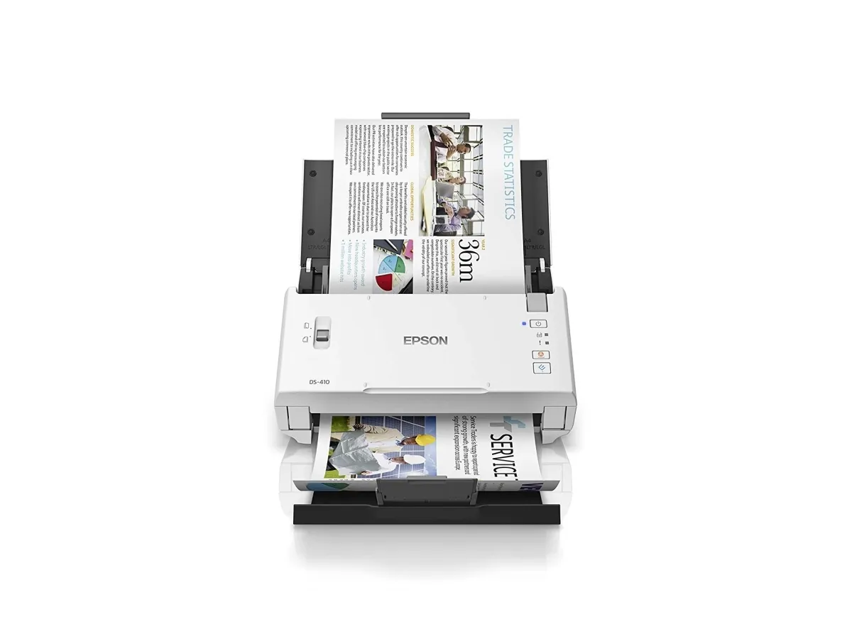 Epson WorkForce DS-410 - Dokumentscanner - Contact Image Sensor (CIS) - Duplex - A4 - 600 dpi x 600 dpi - op til 26 ppm (mono) / op til 26 ppm (farve) - ADF (50 ark) - op til 3000 scanninger pr. dag - USB 2.0