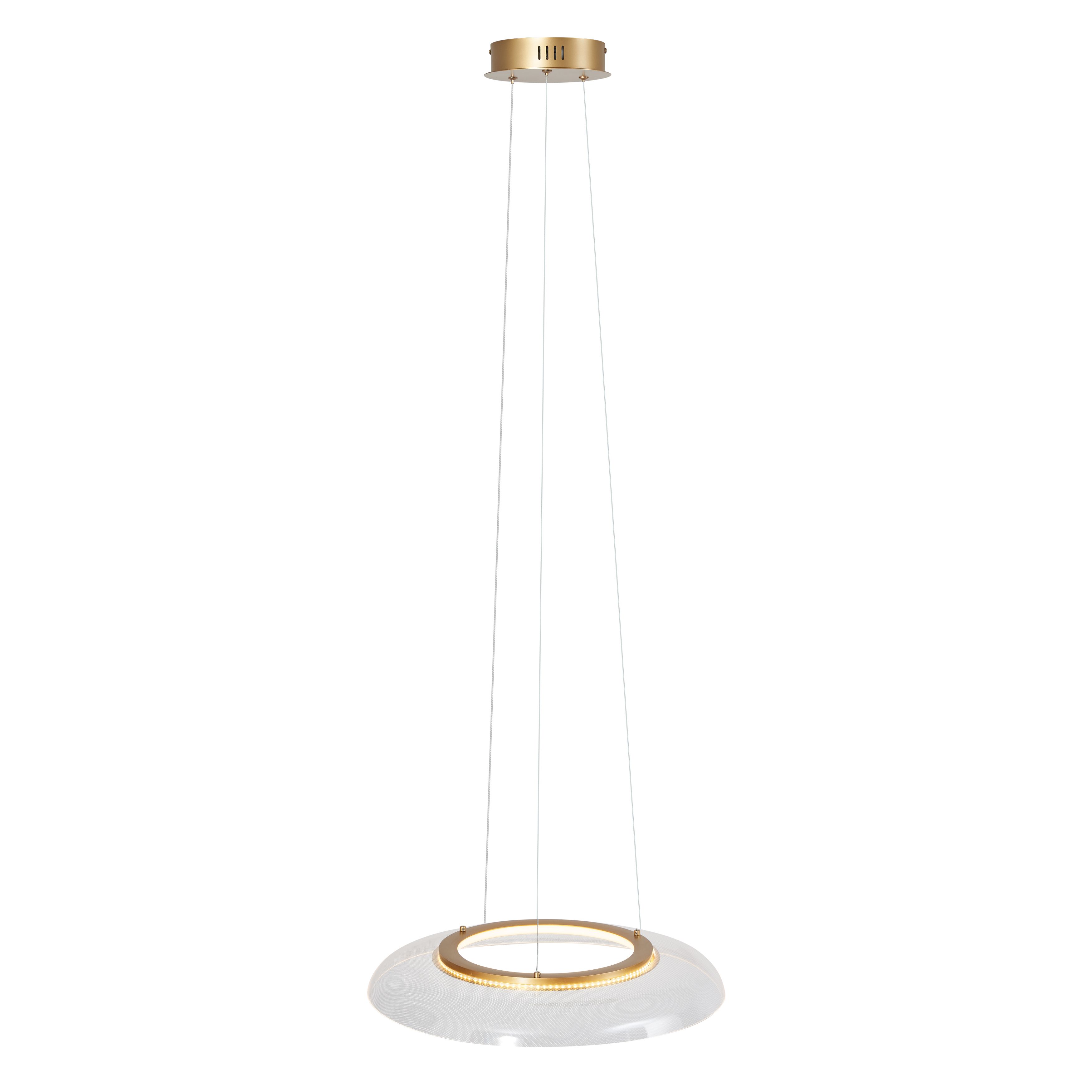 Design hanglamp goud en transparant 3-staps dimbaar - Scacrylic