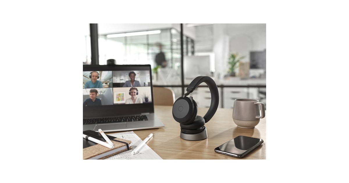 JabraEvolve2 75 on-ear headset  (Zwart, Link380c, Microsoft Teams)
