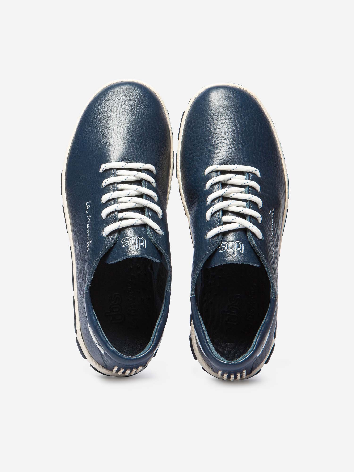 Tennis Femme Confort Cuir Bleu