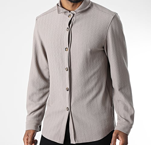 Chemise Manches Longues Beige Taupe