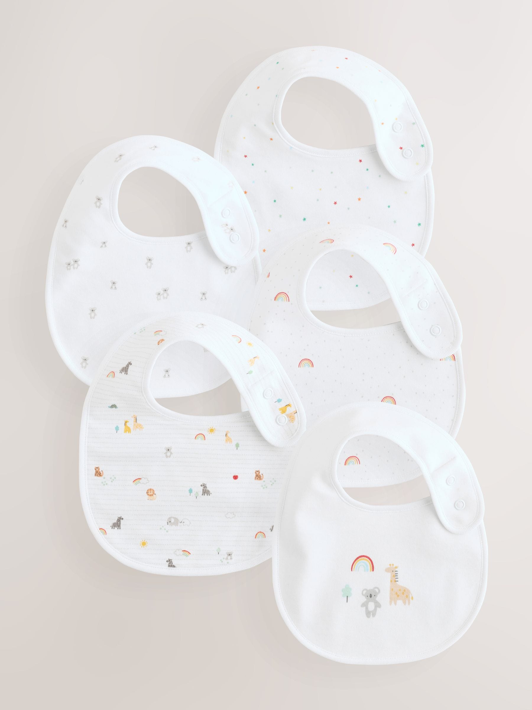 Wit - Animal Print Baby Bibs 5 Pack