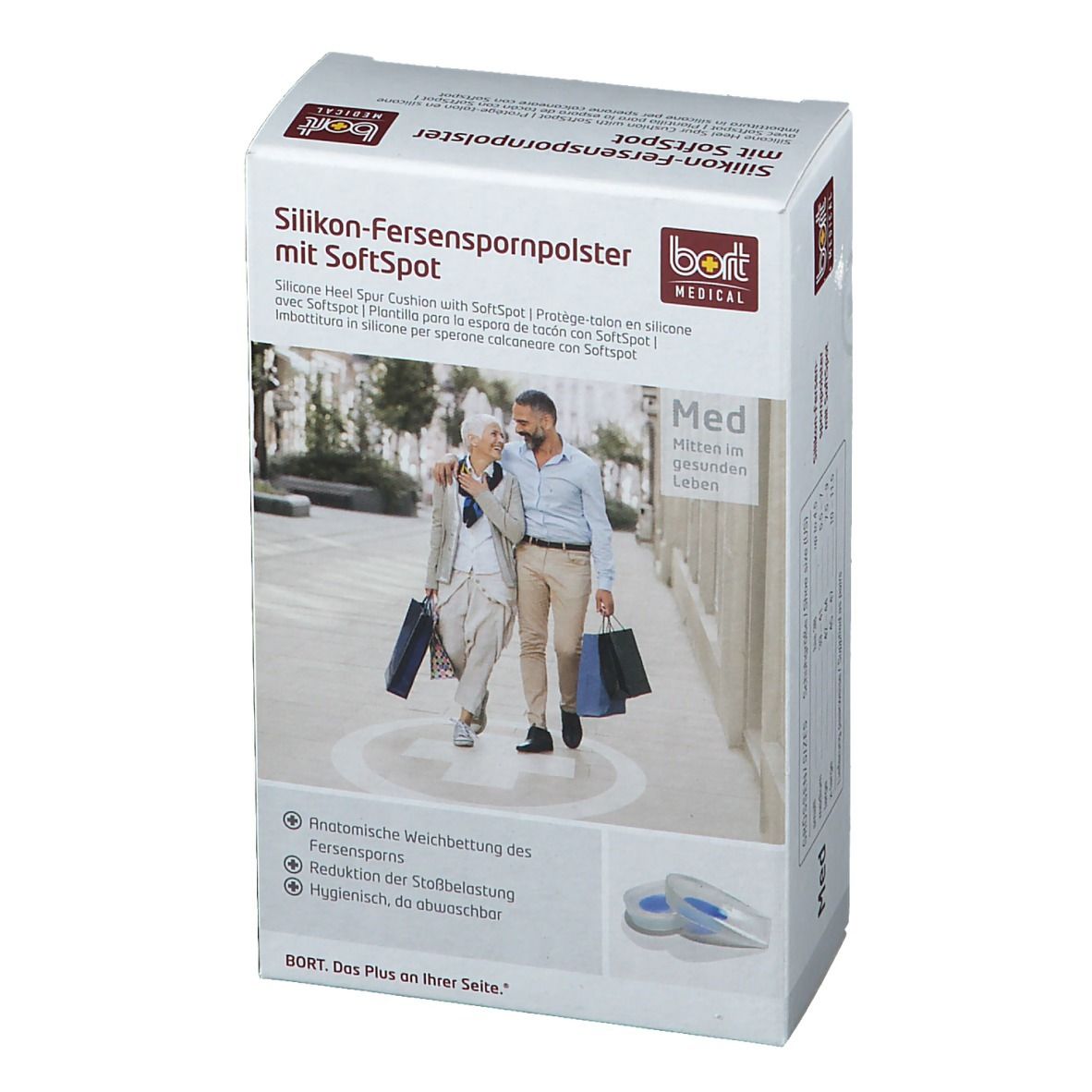 BORT Silikon-Fersenspornpolster mit SoftSpot Gr. S