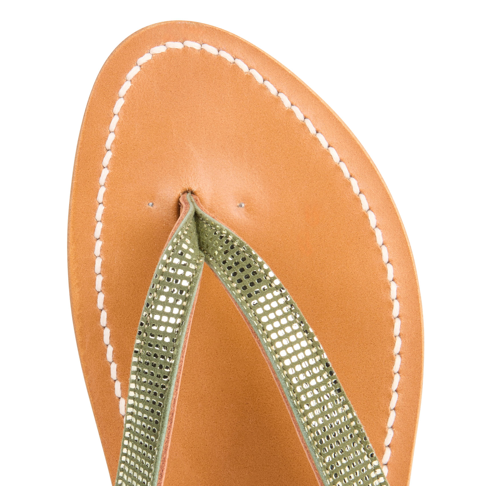 TORINO - Sandales plates en cuir| Vert