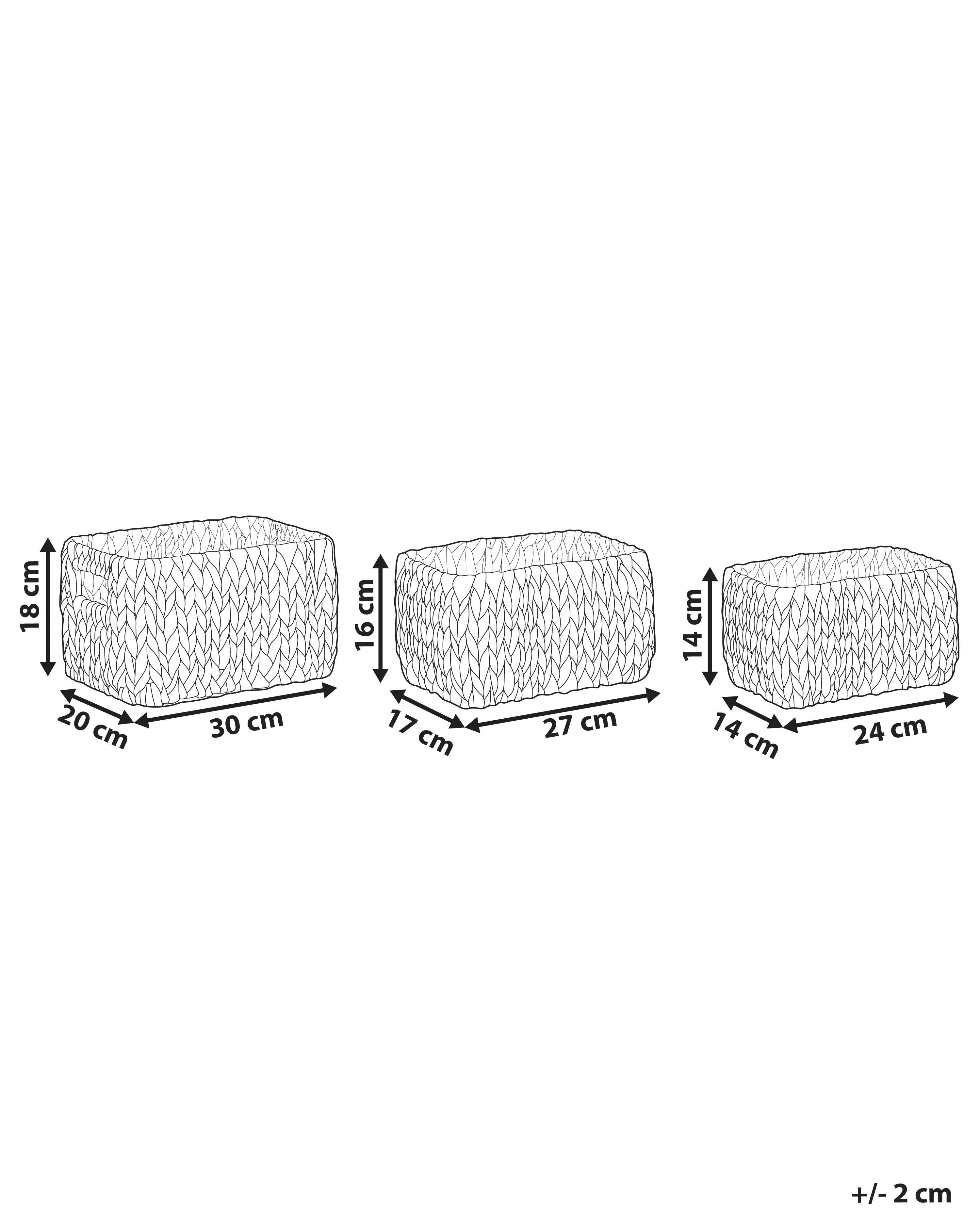Set van 3 manden HANOI Wicker Natuurlijk