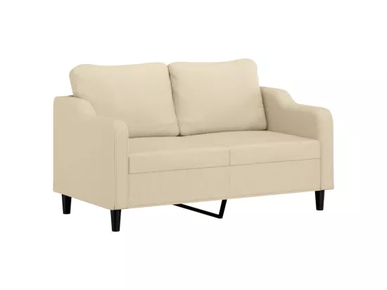 Canapé à 2 places Crème 140 cm Tissu