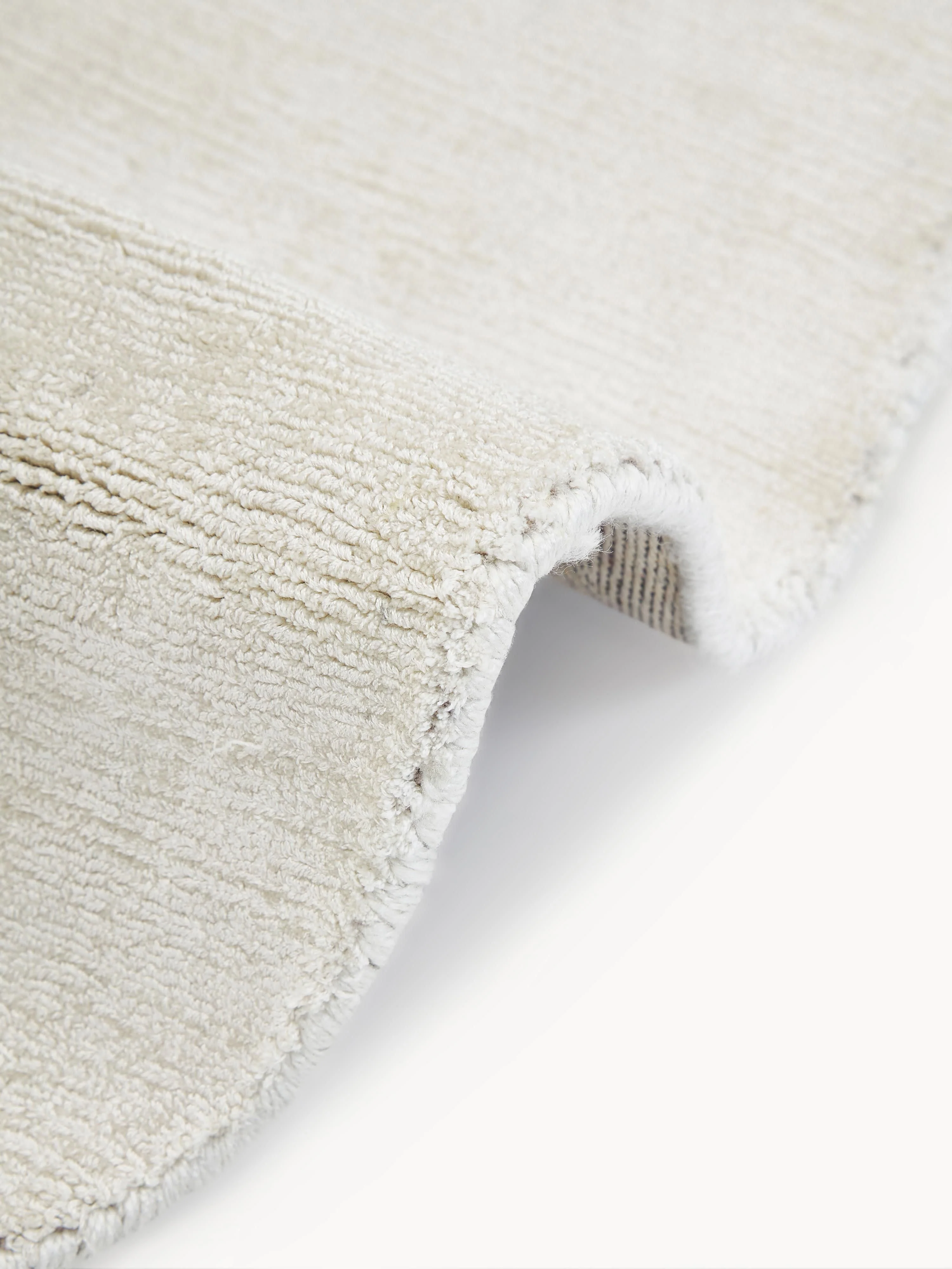 Rond viscose vloerkleed Jane, handgeweven