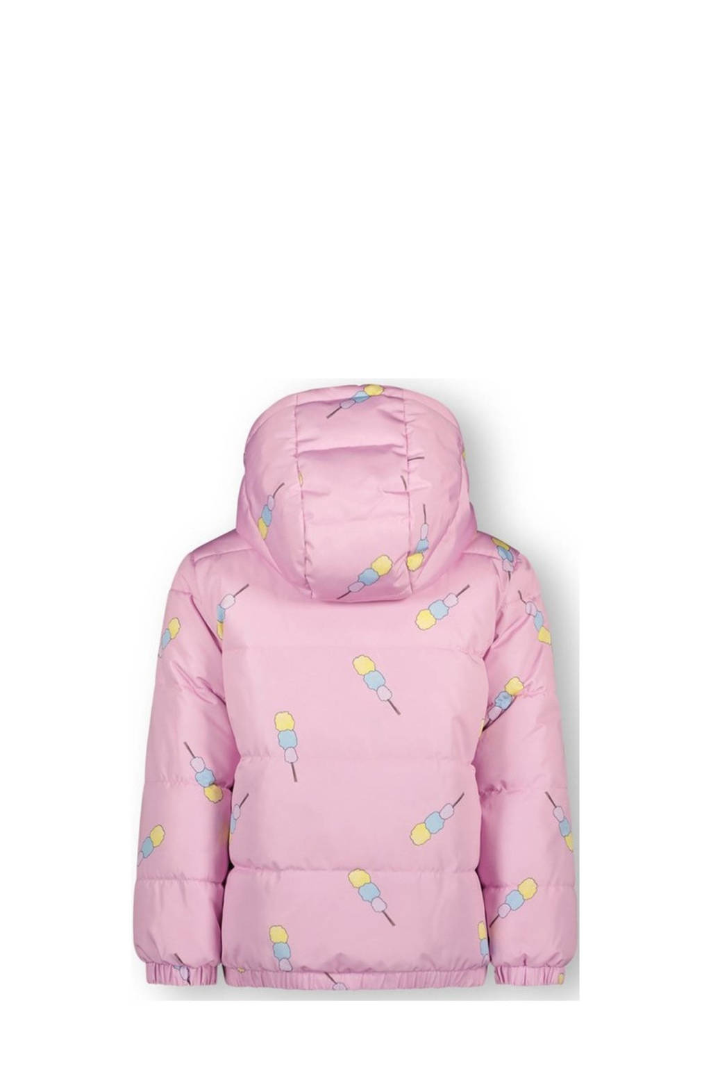 The New Chapter gewatteerde winterjas met all over ijsjes print roze