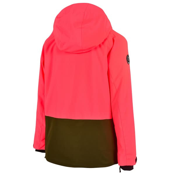 Veste de ski WATTS METODG JR KAKI/ZIPS FLUO PINK