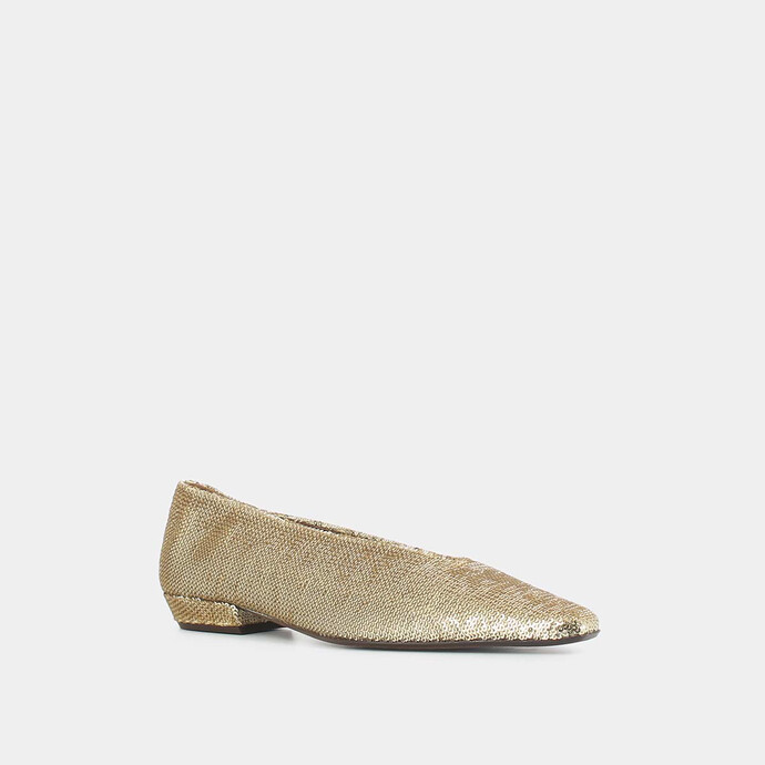 Ballerines à bouts pointus  en sequins platine