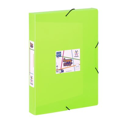 Viquel Happy Fluo - Boîte de classement plastique - dos 45 mm - disponible dans différentes couleurs