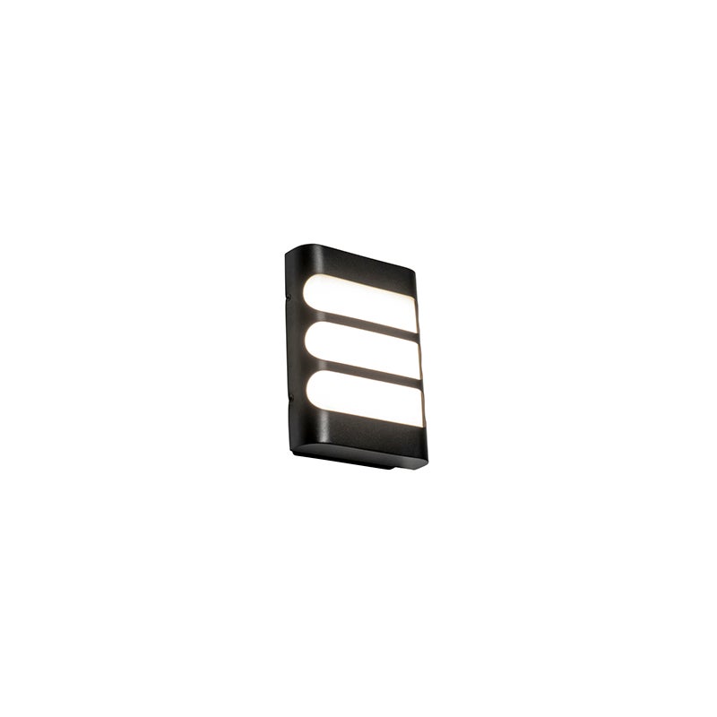 Moderne zwarte wandlamp inclusief LED IP44 - Gaev