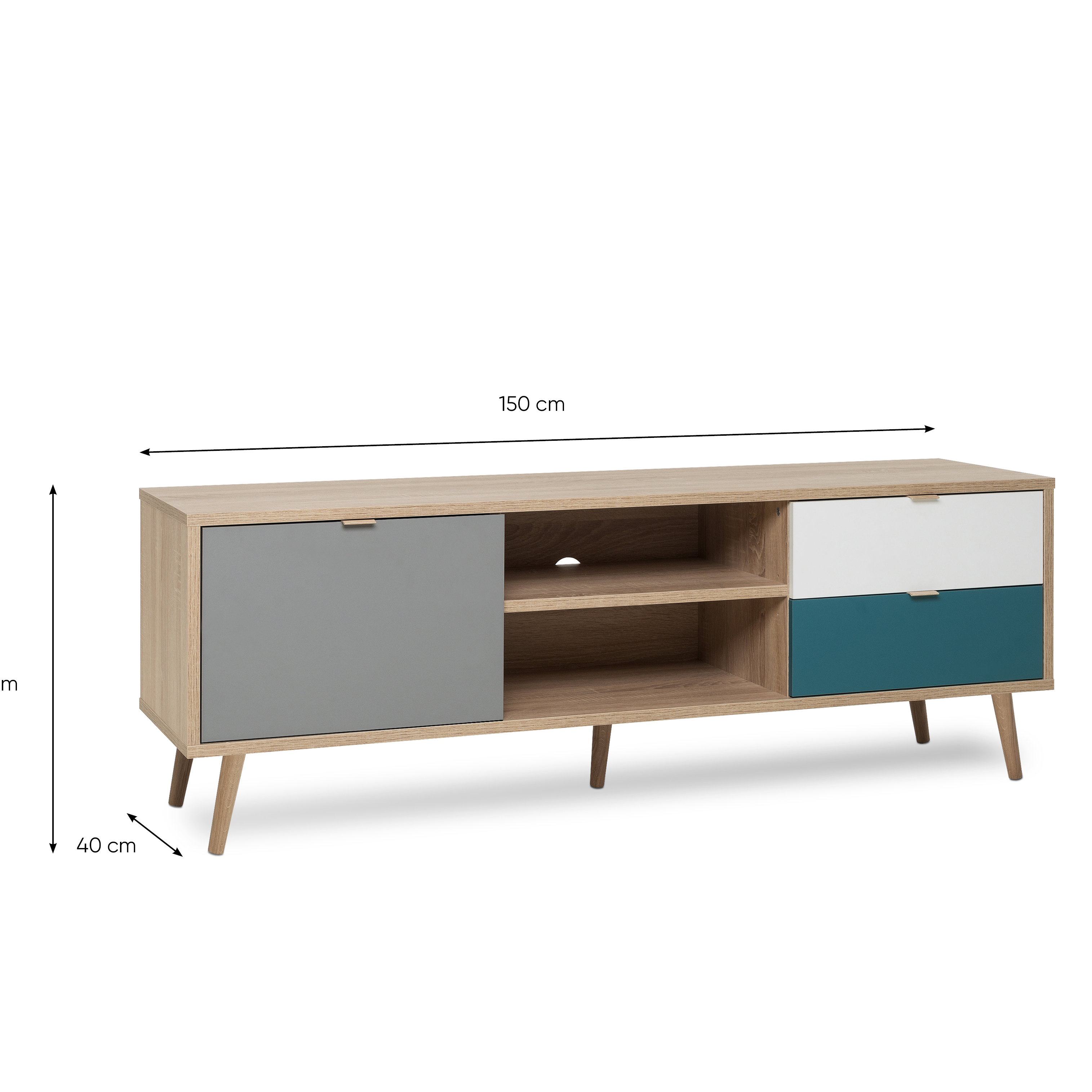 Lowboard CUBA - Sonoma Eiche - tricolor - 150 cm breit