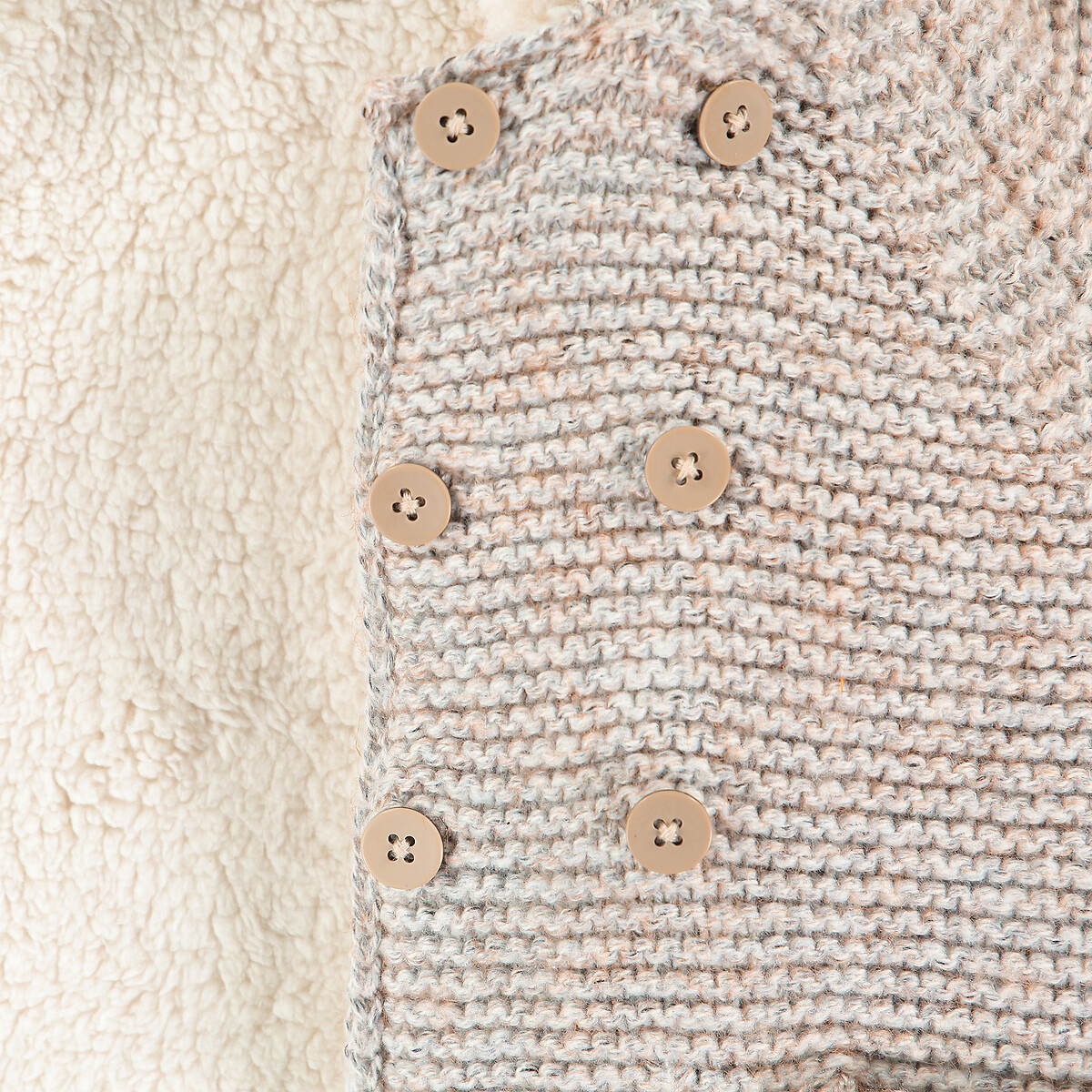 COLEÇÕES LA REDOUTE<br>Colete com gorro em sherpa de malha quente