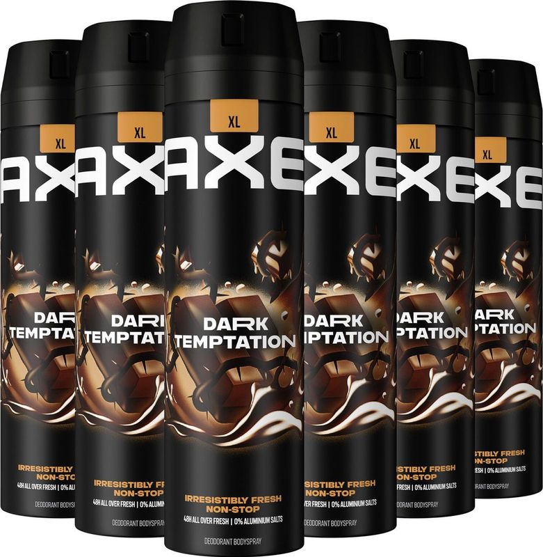 Axe Dark Temptation Deodorant Bodyspray - 6 x 200 ml - Voordeelverpakking