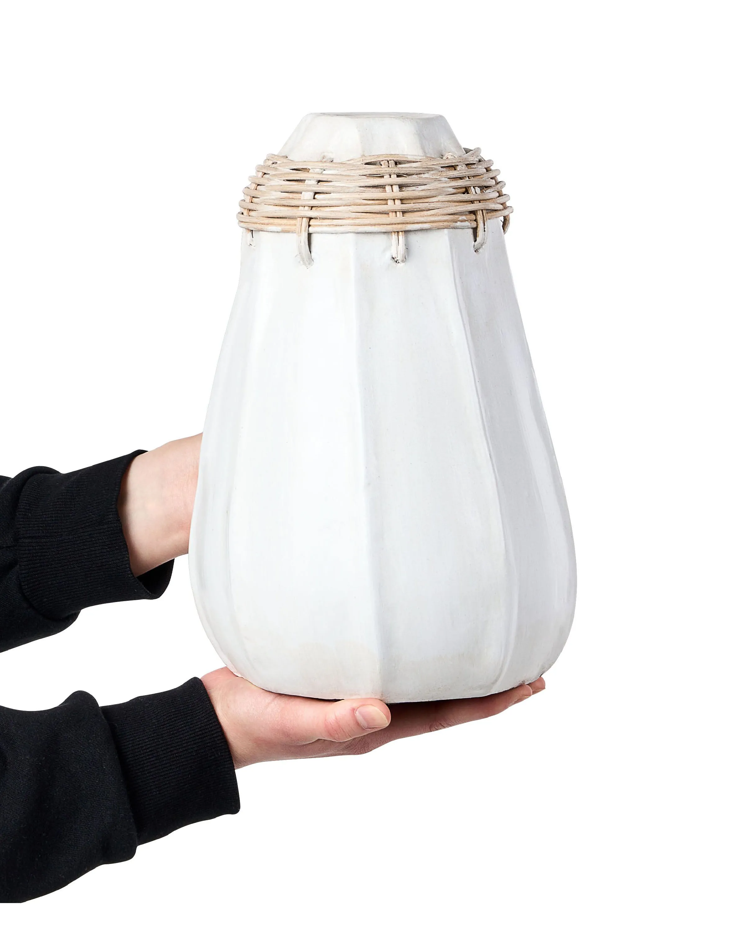 Decoratieve vaas KAMPAR Keramiek 30 cm Wit