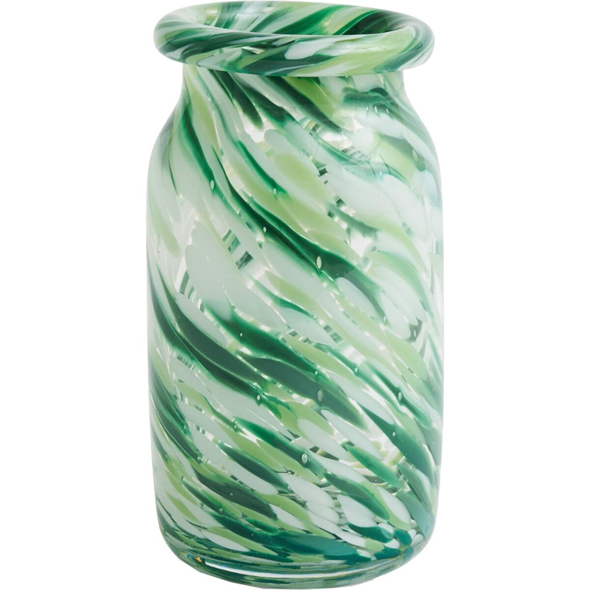 Splash Vase Roll Neck, Small, Green Swirl