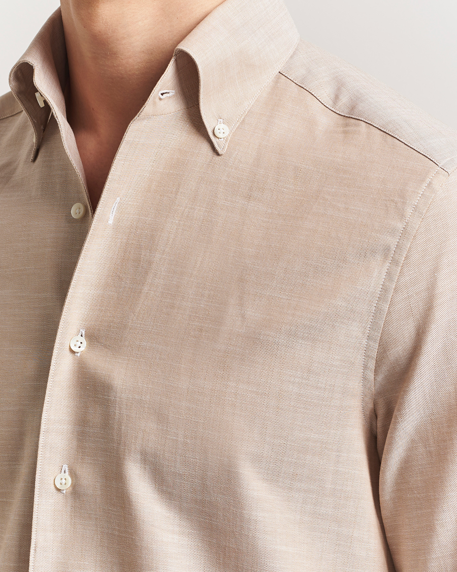 Stenströms Soft Cotton One Piece Button Down Shirt Beige