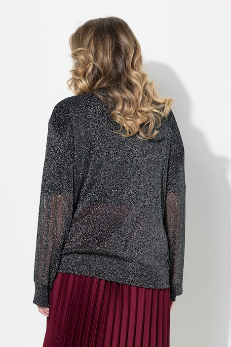 Blouson, Mesh mit Glitzer, Langarm
