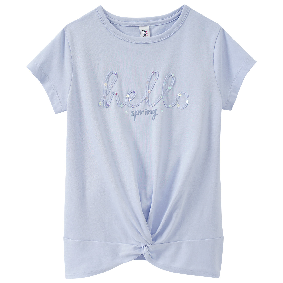 Yigga Mädchen T-Shirt mit Pailletten hellblau
