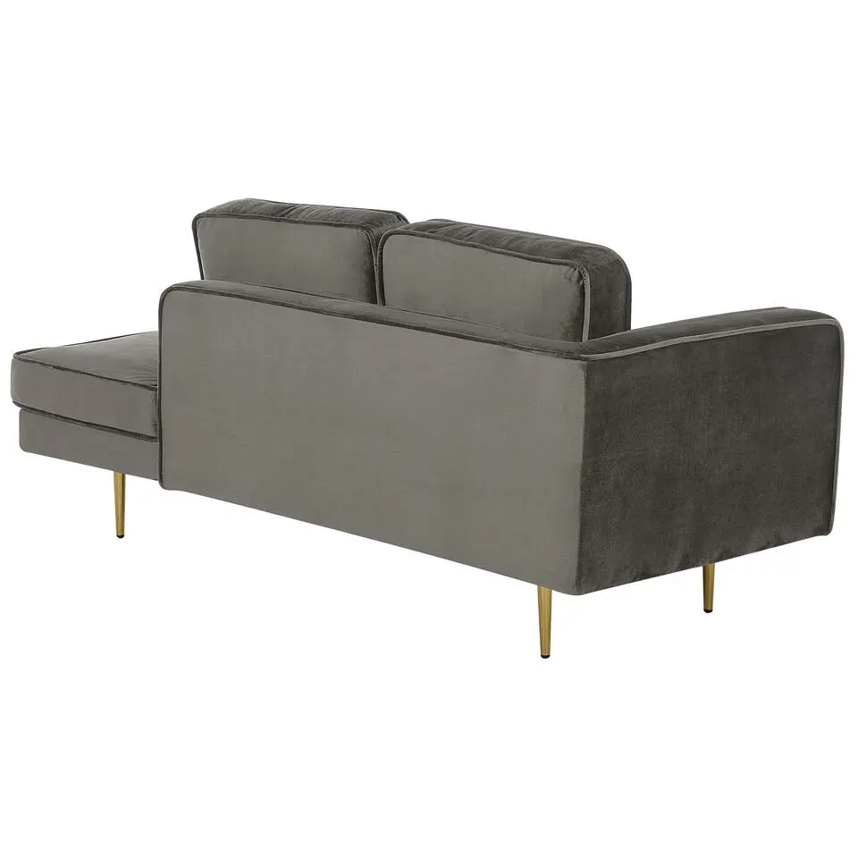 MIRAMAS - Chaise longue - Grijs - Linkerzijde - Fluweel