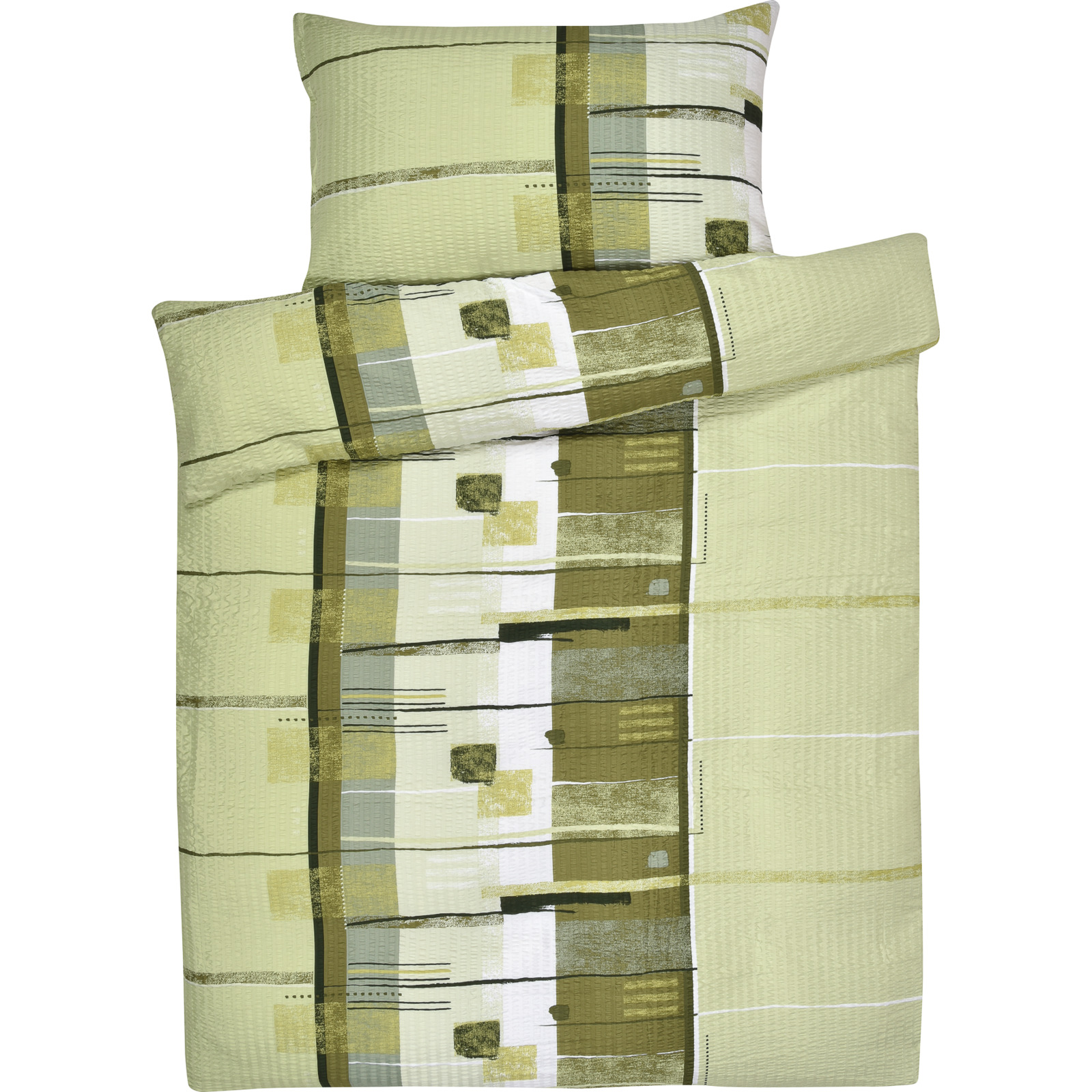 Bettwäsche grün 200x210 2x65x65 Bettanzug Fra