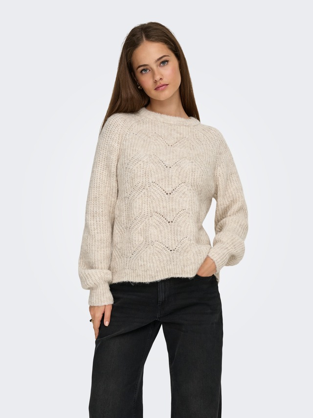 ONLY Strickpullover »ONLGILA LIFE LS STRUCTURE O-NECK BF KNT«