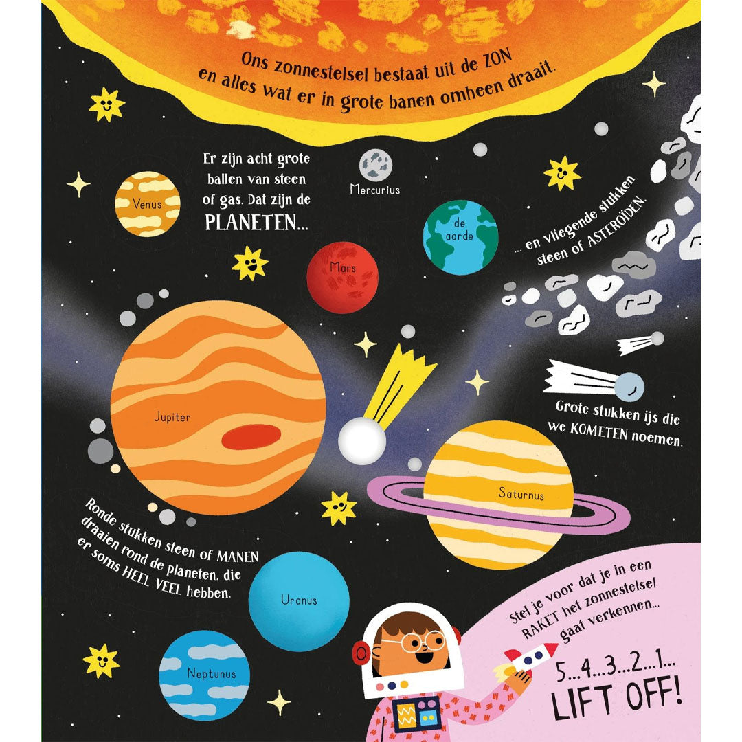 Uitgeverij usborne kartonboekje het zonnestelsel