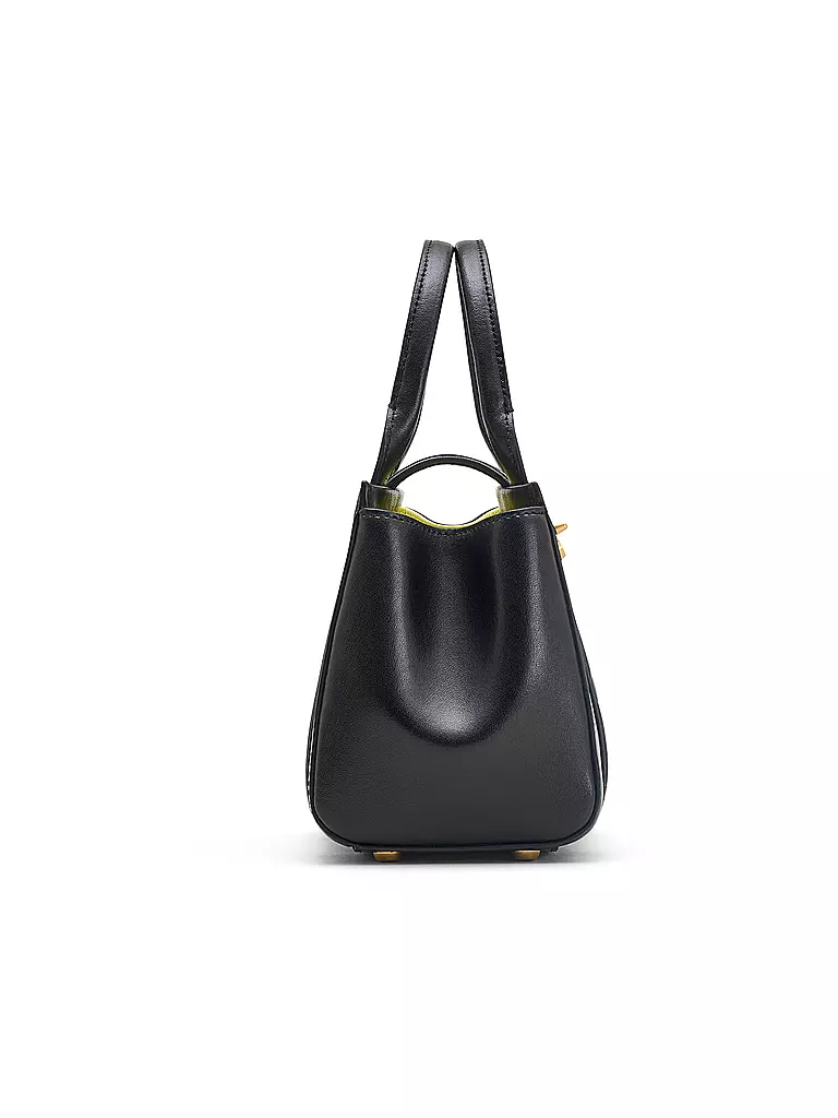 MARC JACOBS Ledertasche - Mini Bag THE TURNLOCK CROSSBODY TOTE schwarz