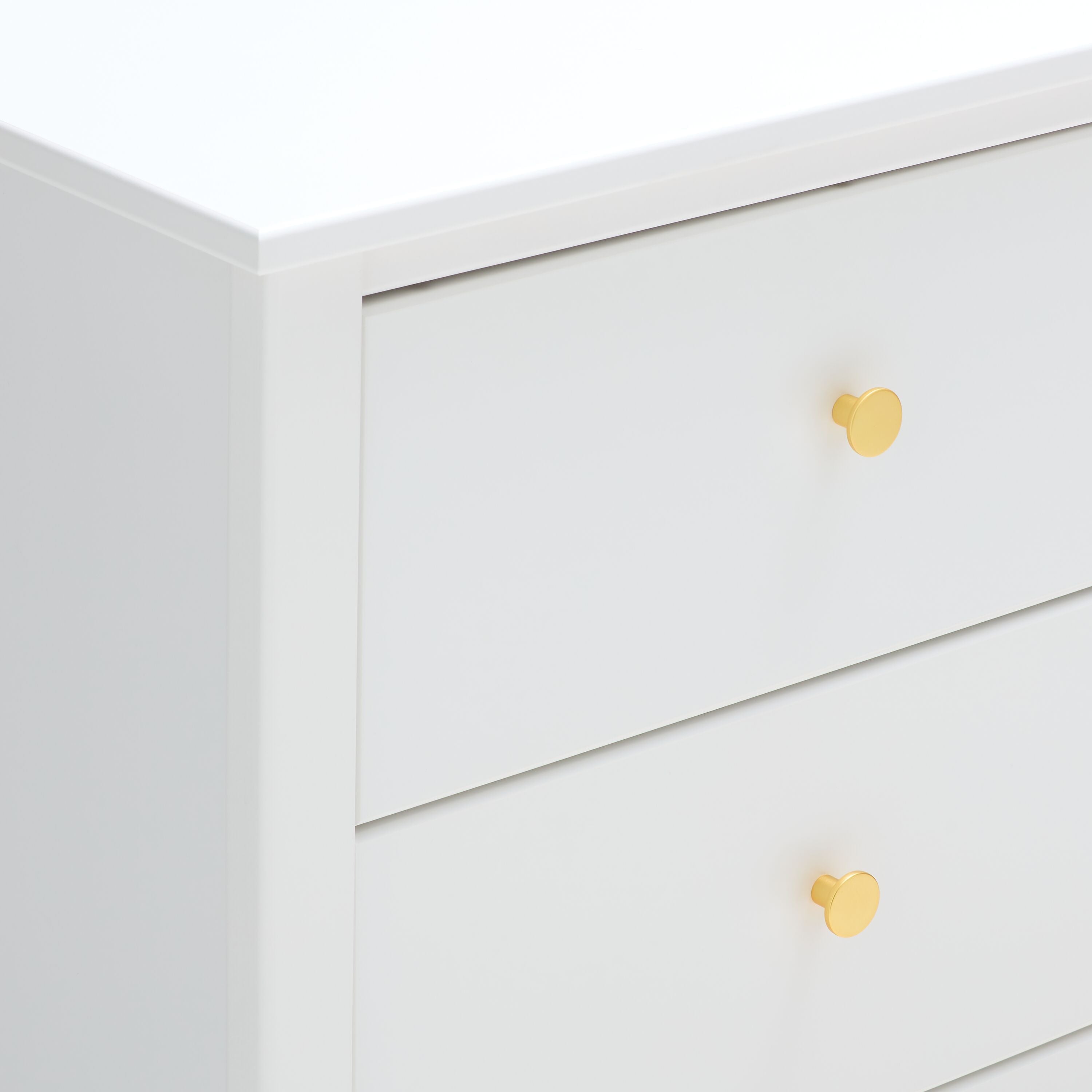 LUNA Wickelkommode mit Aufsatz Weiss - Weiss / B: 101.0 cm x T: 76.5 cm x H: 103.1 cm