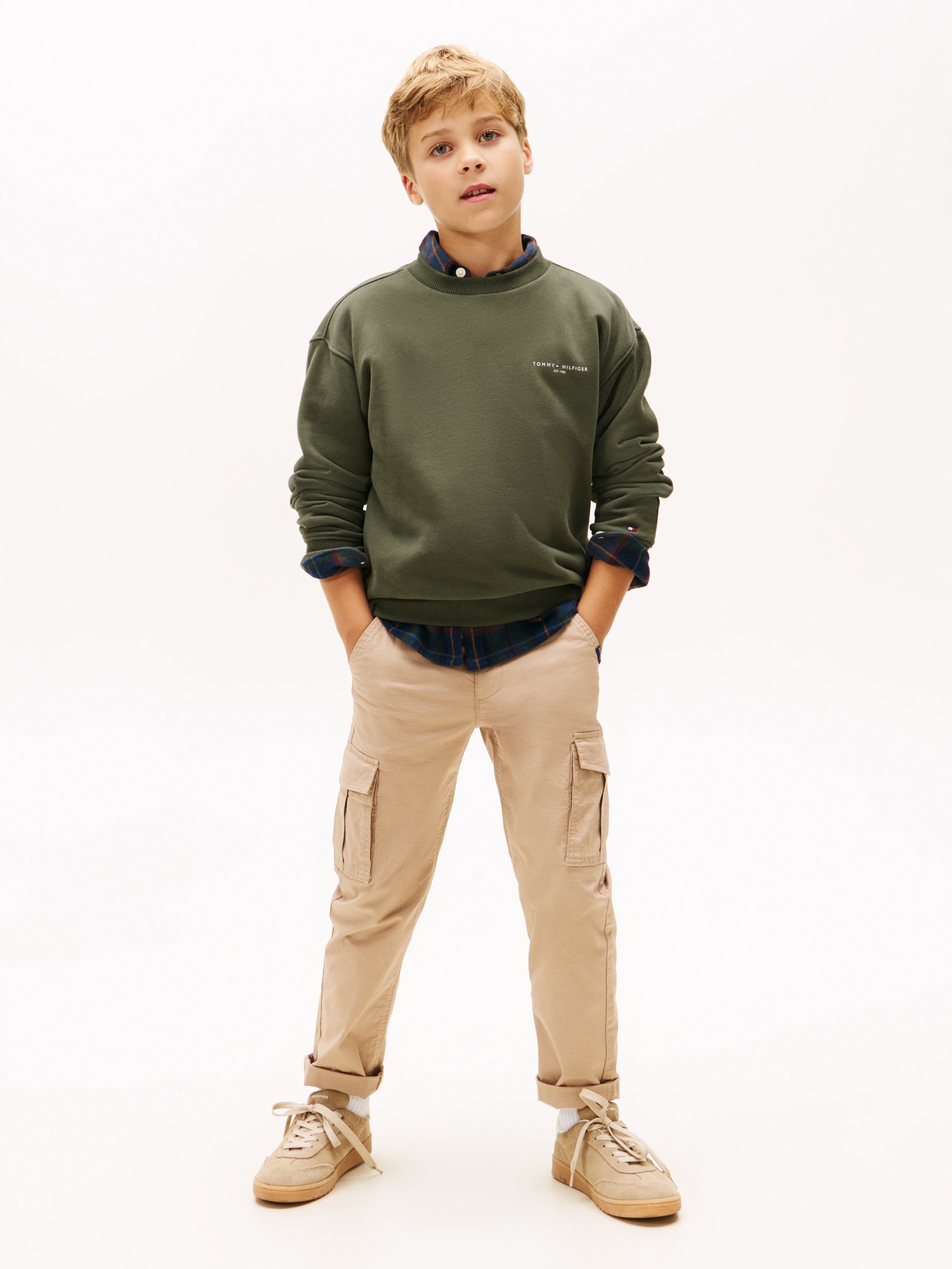 Tommy Hilfiger Sweatshirt »MINI CORP C-NECK«, Kinder bis 16 Jahre, für Jungen und Mädchen, regular fit