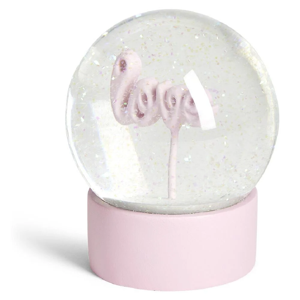 Boule à neige Love rose Ø9xH15cm