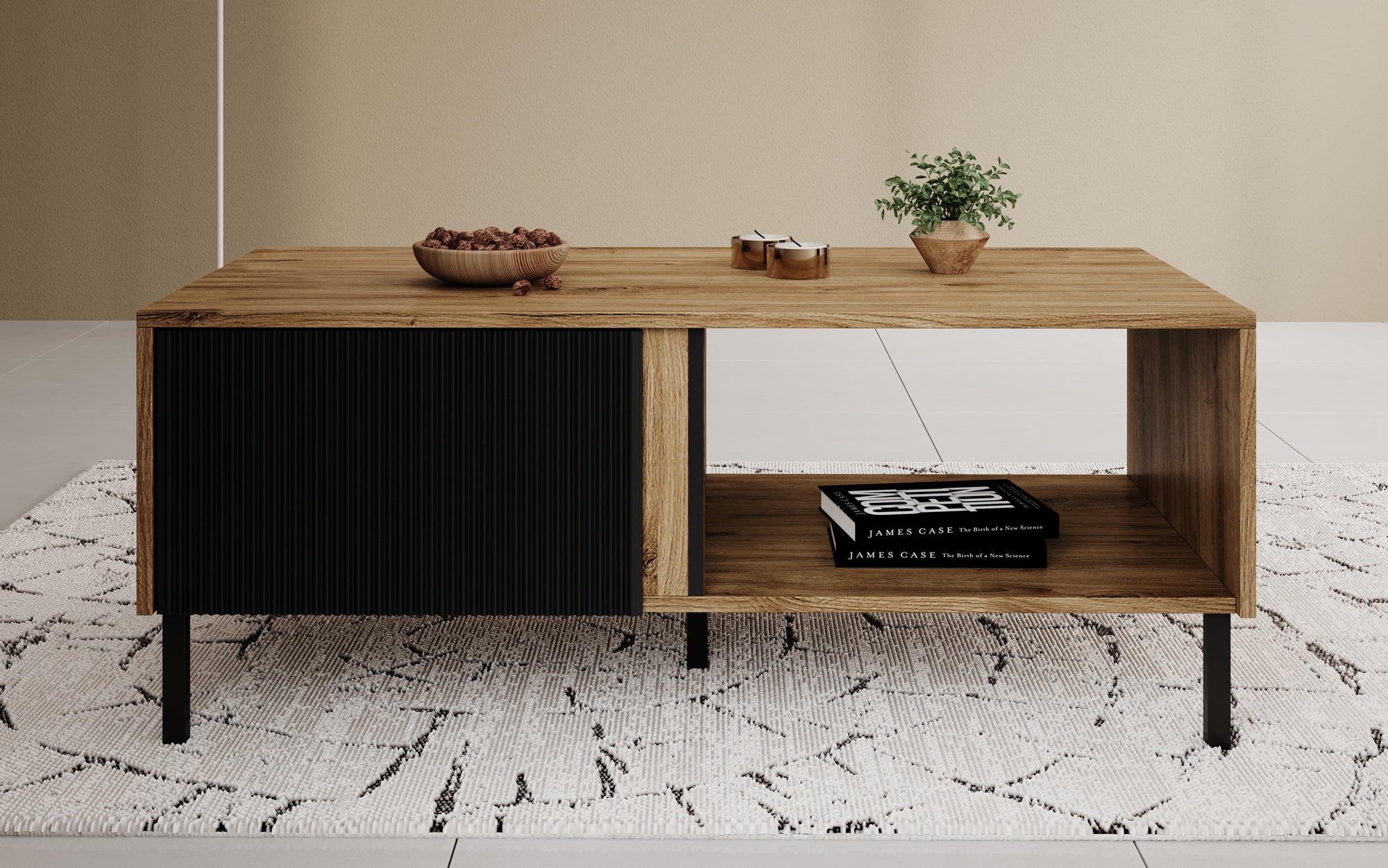 Margareth - Salontafel met opbergruimte - Eiken