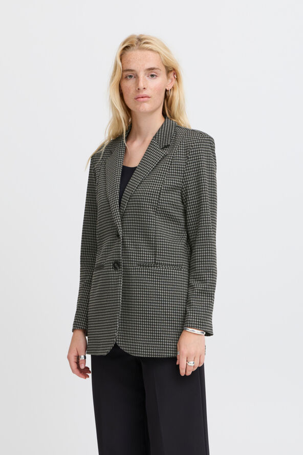ICHI IHKATE HOUNDSTOOTH OVERSIZE BL2 Black/grey houndstooth