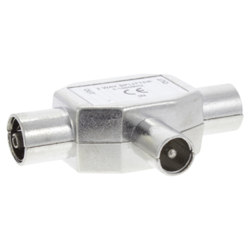 Q-Link coax splitter radio metaal 1 male/2 female