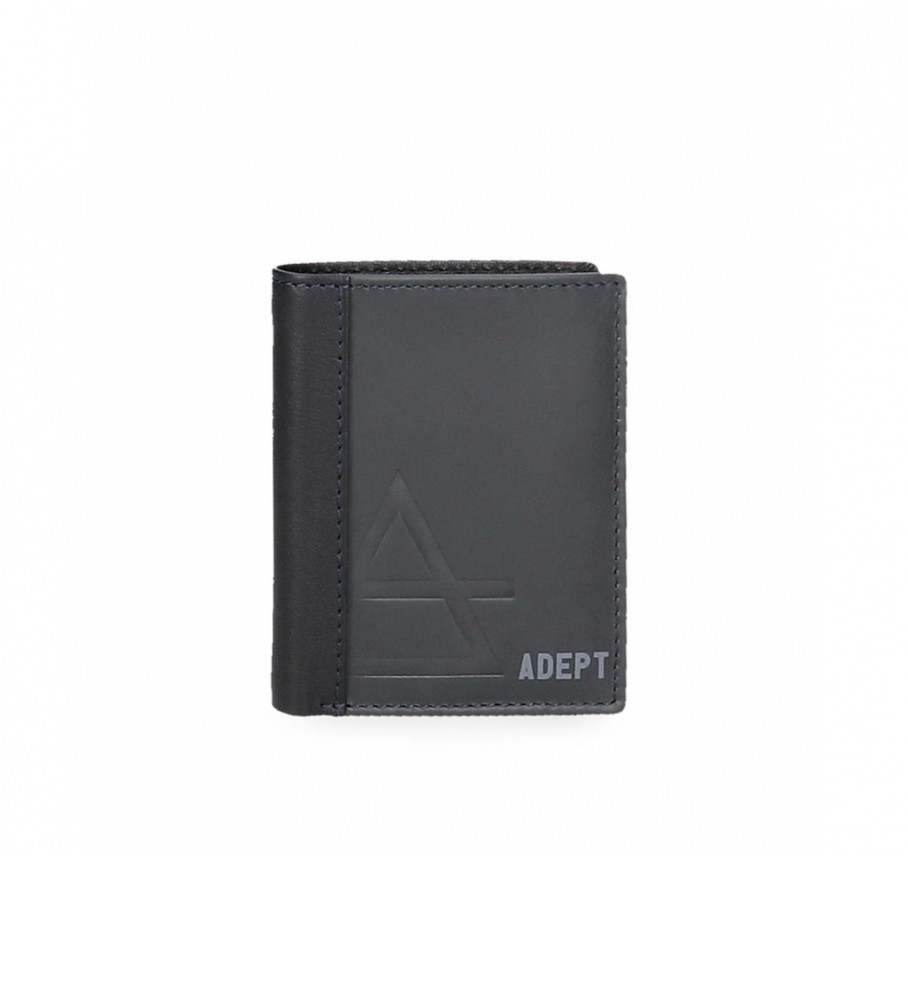 Carteira vertical Joumma Bags Adept Jim, azul-marinho - 8,5 x 10,5 x 1 cm
