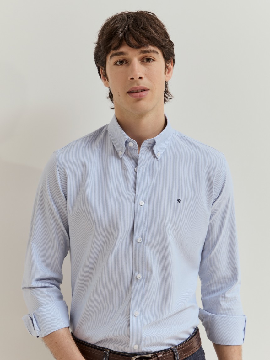 Camisa slim fit em algodão